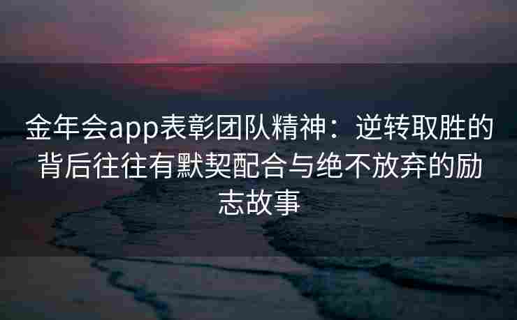 金年会app表彰团队精神：逆转取胜的背后往往有默契配合与绝不放弃的励志故事